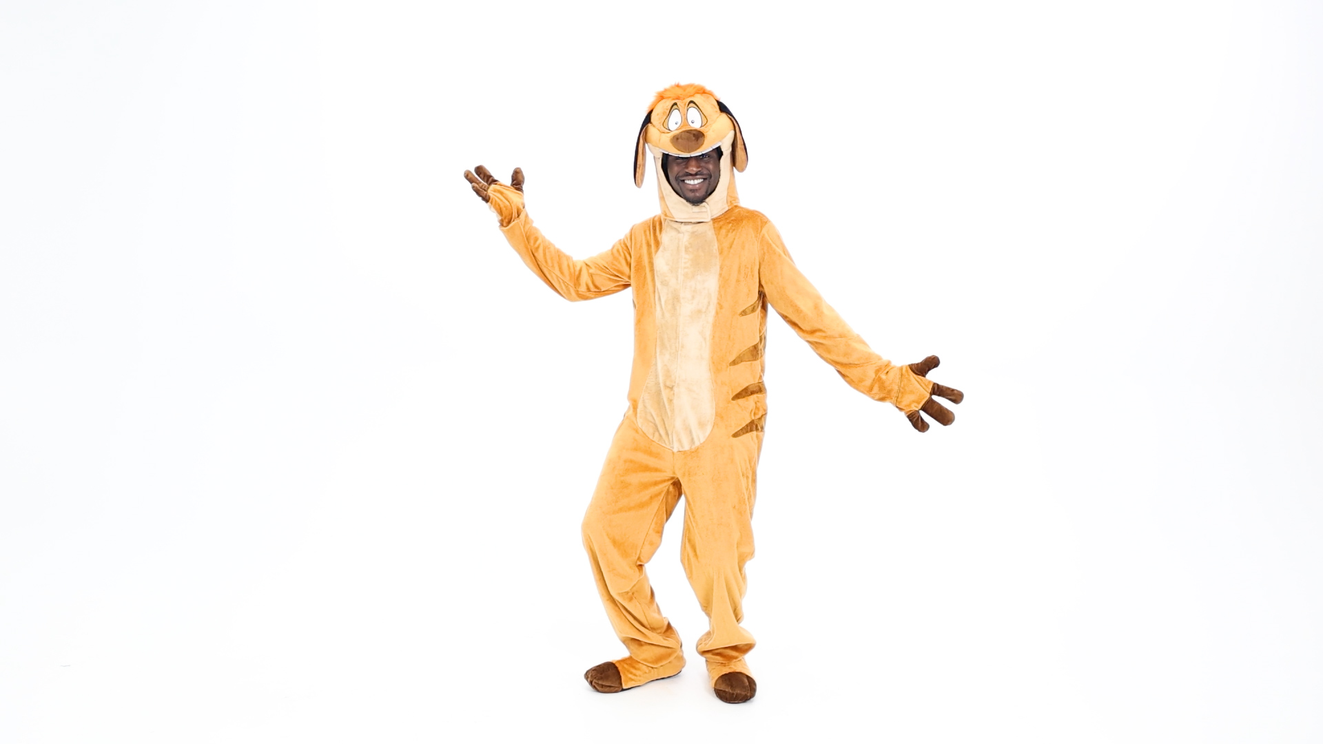 Become the lovable and carefree spirit of everyone's favorite meerkat when you wear our exclusive Disney The Lion King Timon Costume for Men! You'll be singing Hakuna Matata all night!